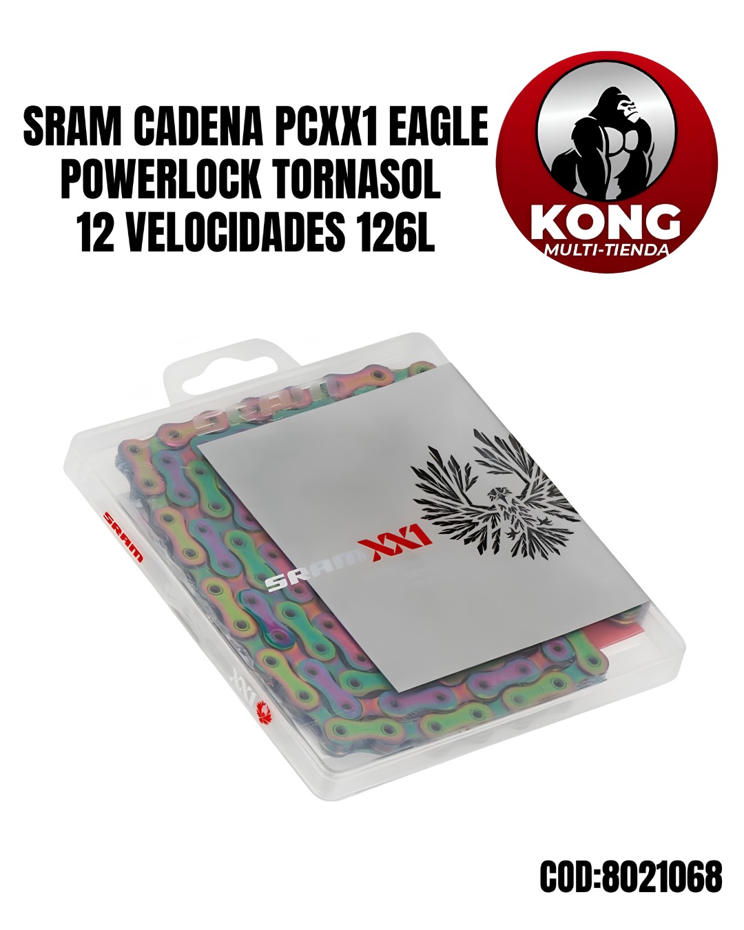 SR CADENA PCXX1 EAGLE 12V 126L POWERLOCK TORNASOL - Imagen principal