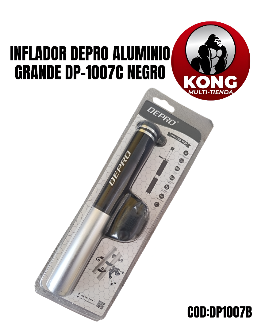 INFLADOR DEPRO ALUMINIO GRANDE DP-1007C NEGRO - Imagen principal