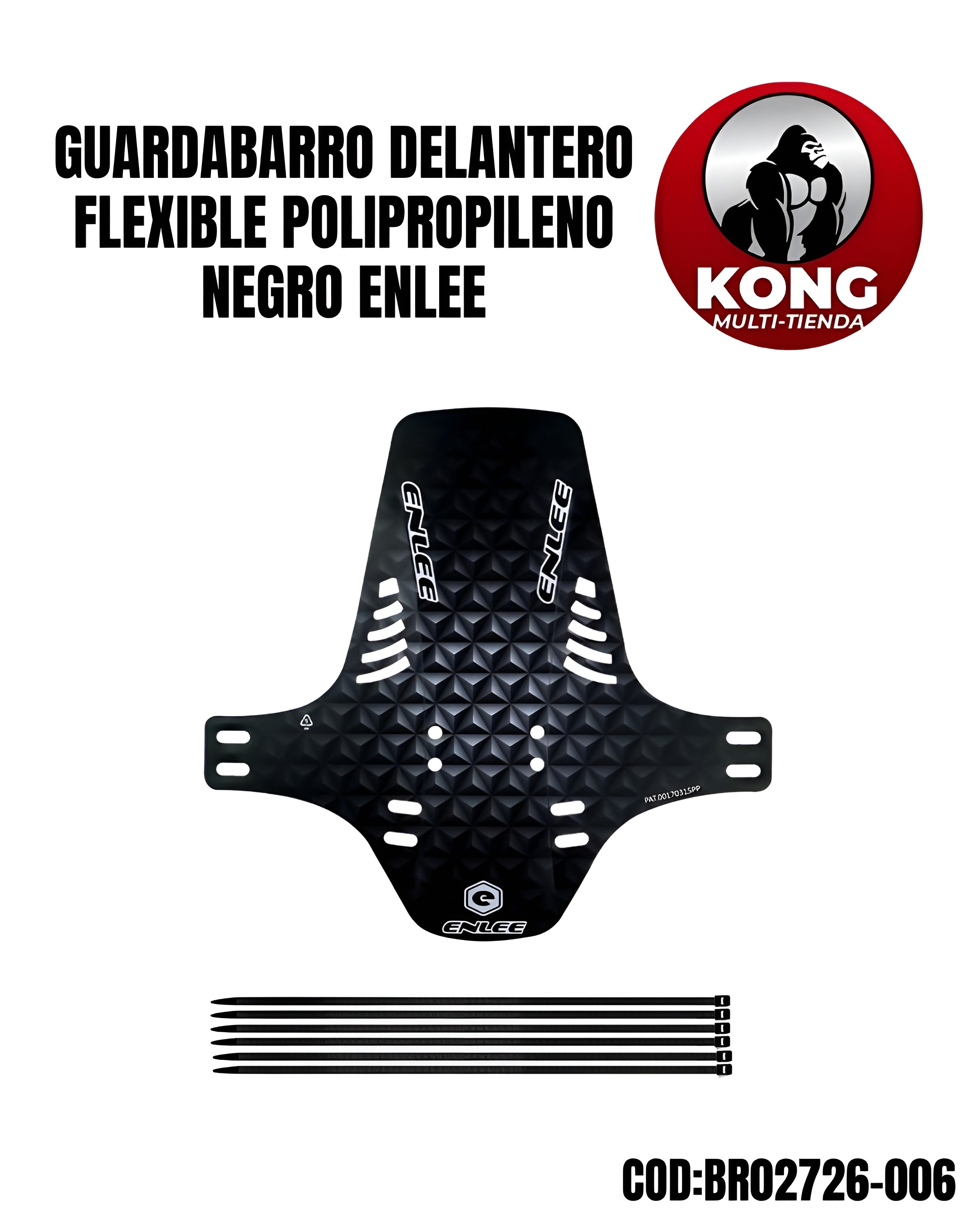 GUARDABARRO DELANTERO FLEXIBLE POLIPROPILENO NEGRO - Imagen principal