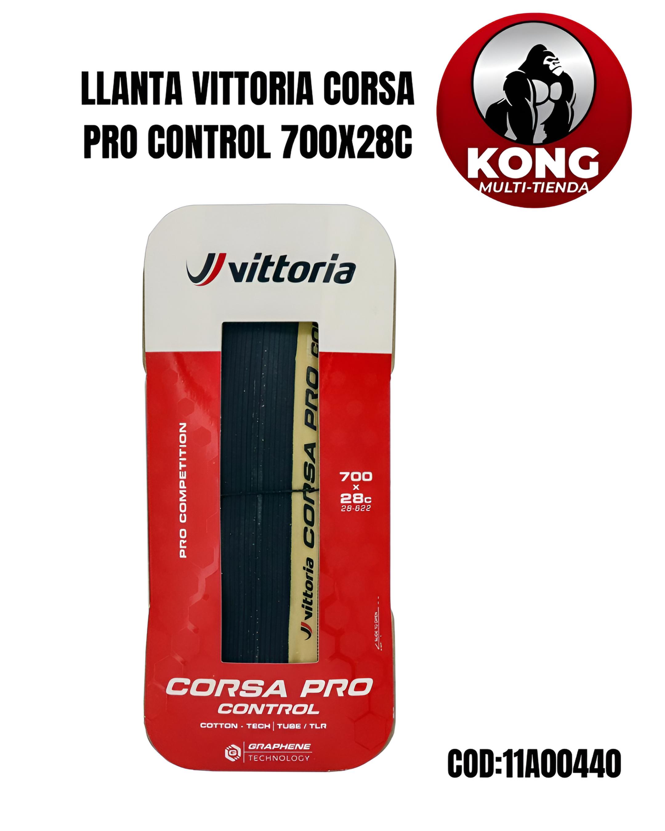 LLANTA VITTORIA CORSA PRO CONTROL 700X28C TLR NEGRO G2.0 - Imagen principal