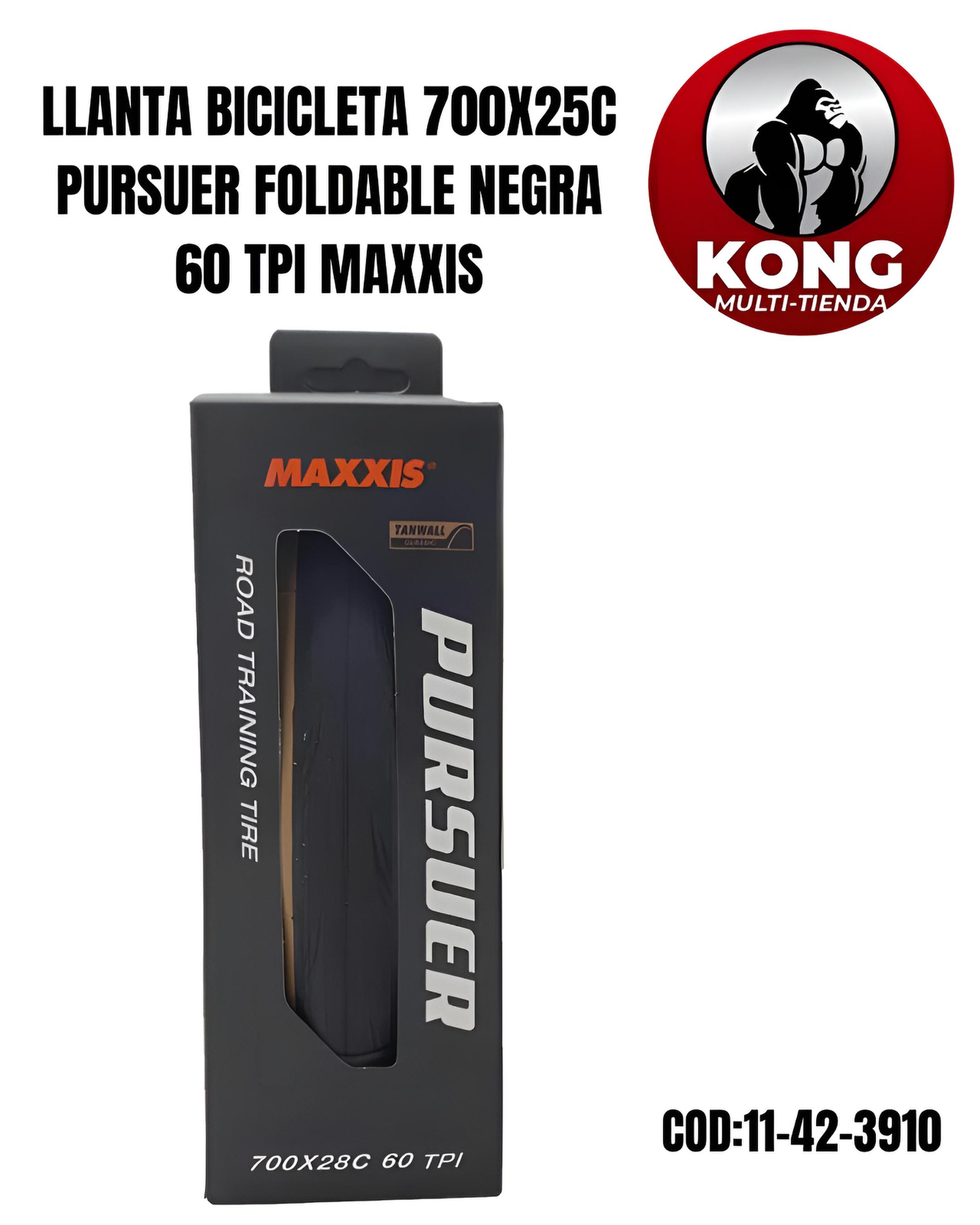 LL V BI 700X25 PURSUER FOLDABLE NEGRA 60TPI M225 MAXXIS - Imagen principal