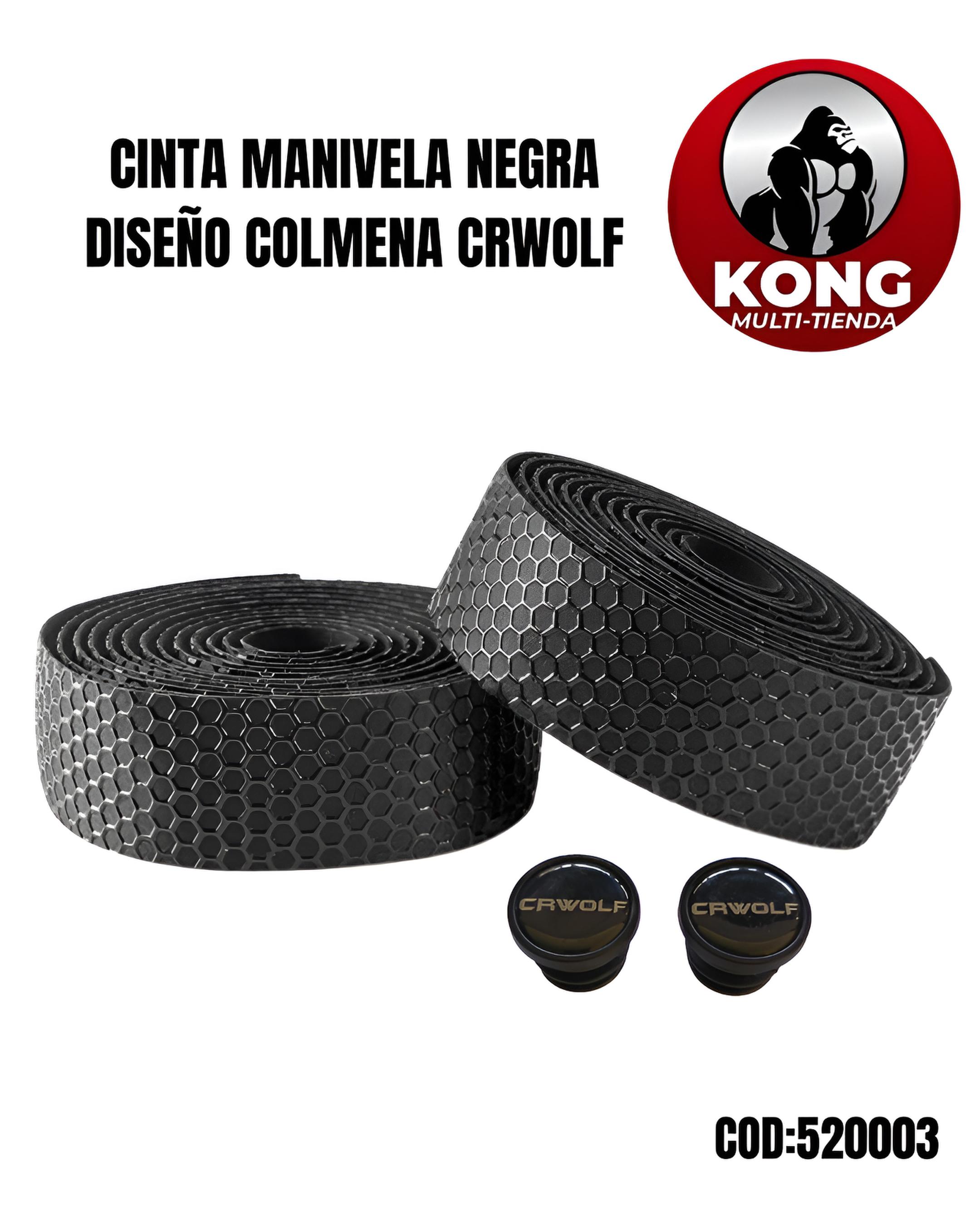 CINTA MANIVELA NEGRA DISE&Ntilde;O COLMENA - Imagen principal