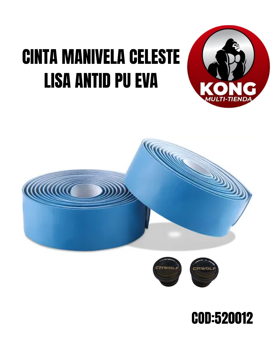 CINTA MANIVELA CELESTE LISA ANTIDESLIZANTE PU EVA - Imagen principal