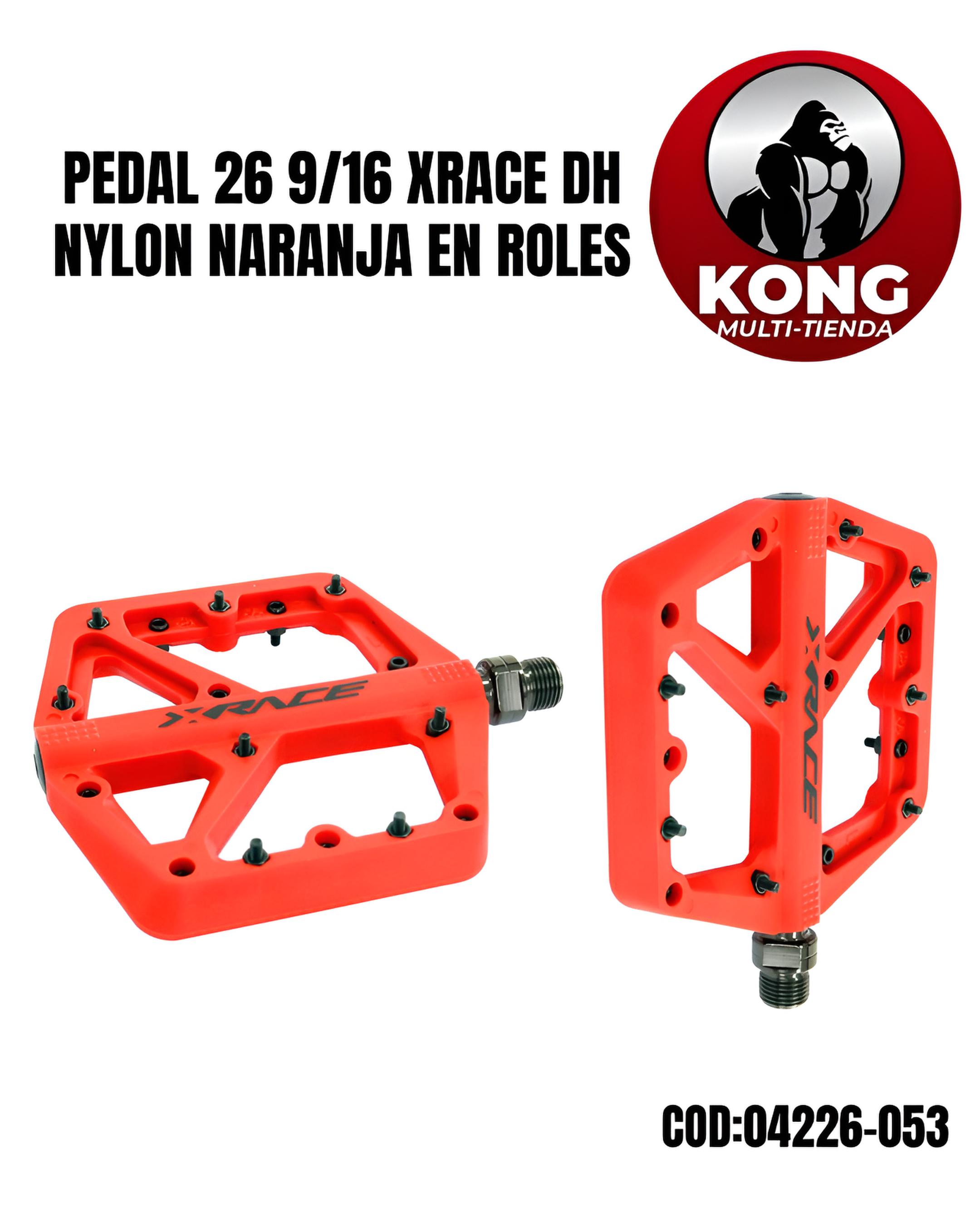 PEDAL 26 916 XRACE DH NYLON ANARANJA EN ROLES - Imagen principal