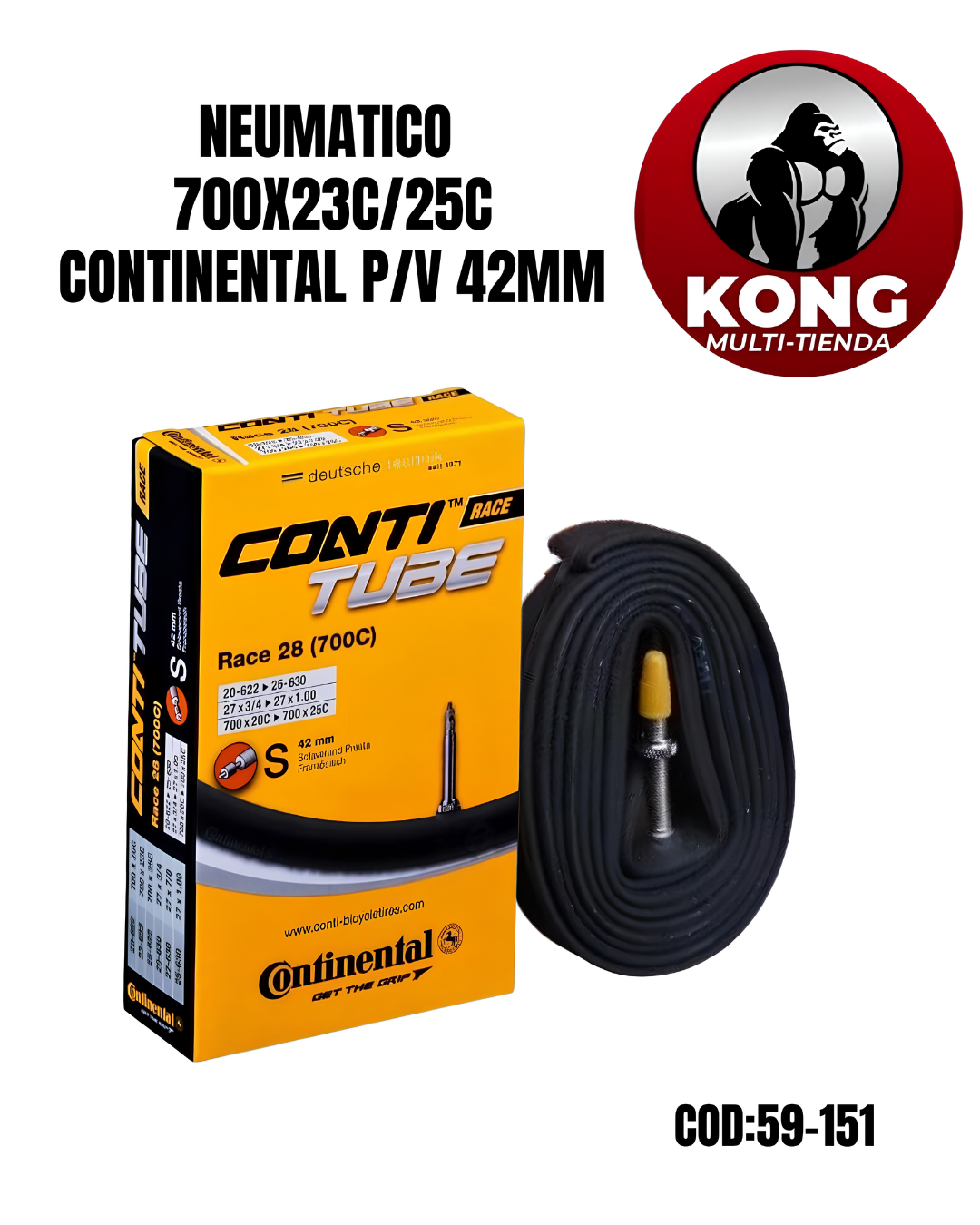 NEUMATICO 700X23C25C CONTINENTAL PV 42MM - Imagen principal