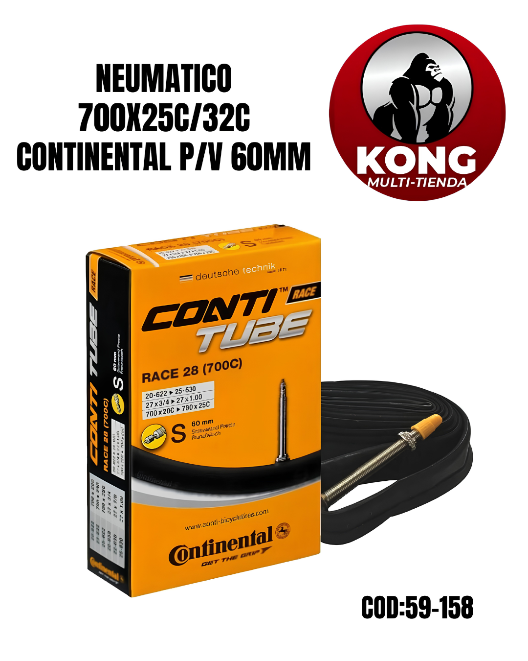NEUMATICO 700X25C32C CONTINENTAL PV 60MM - Imagen principal