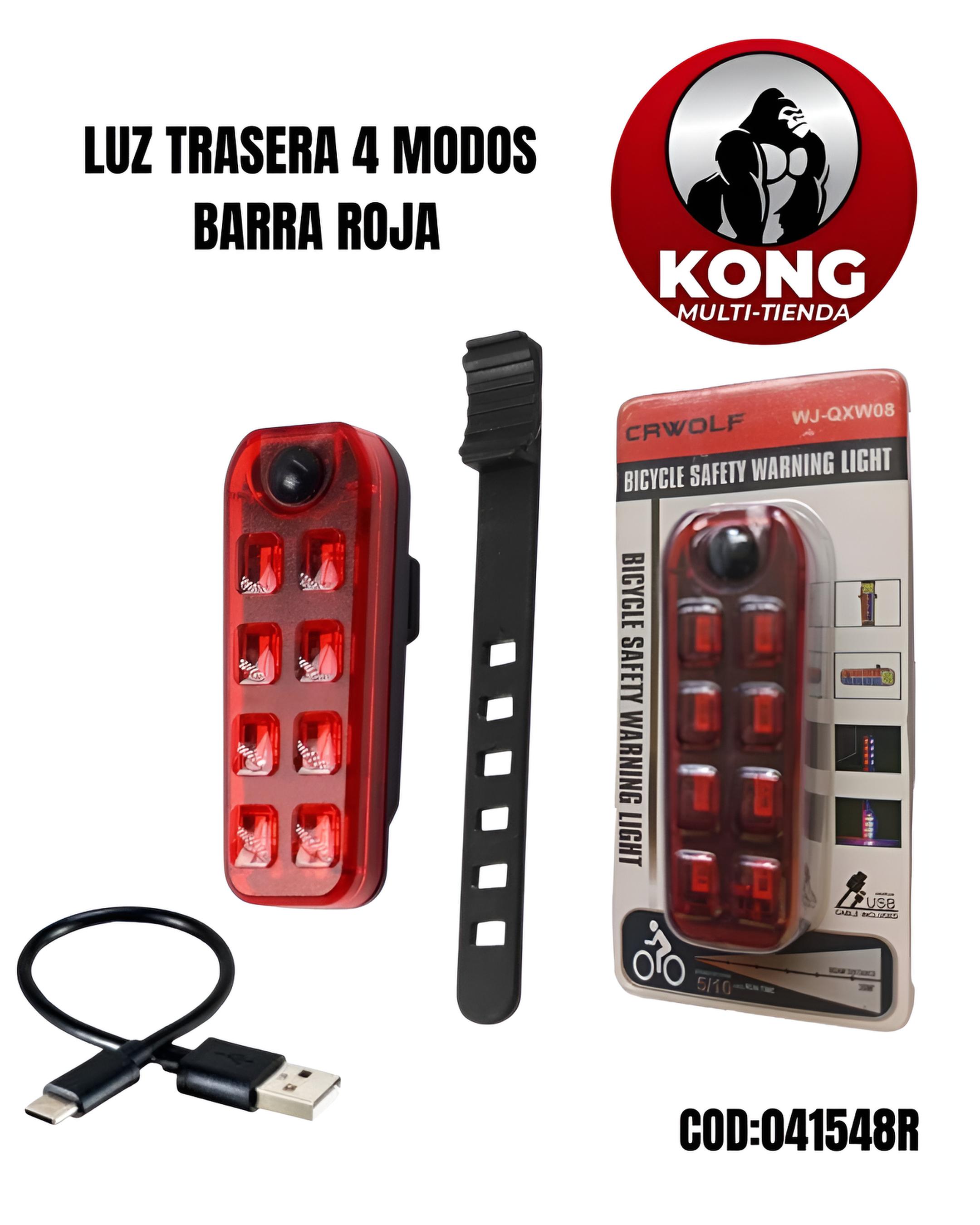 LUZ TRASERA RECARGABLE RECTANGULAR ROJA WJ-QXW08 - Imagen principal
