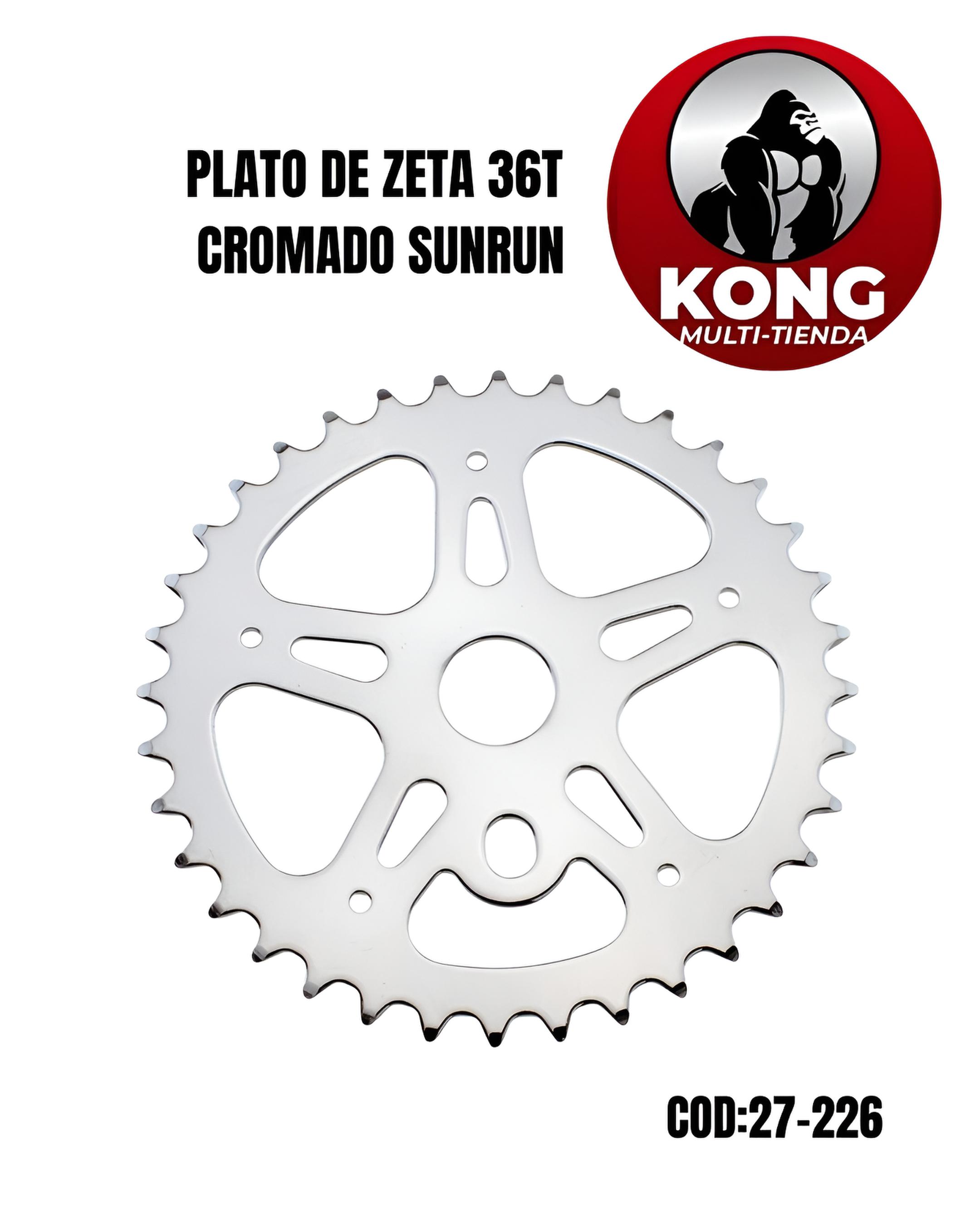 PLATO DE ZETA 36T CROMADO SUNRUN - Imagen principal