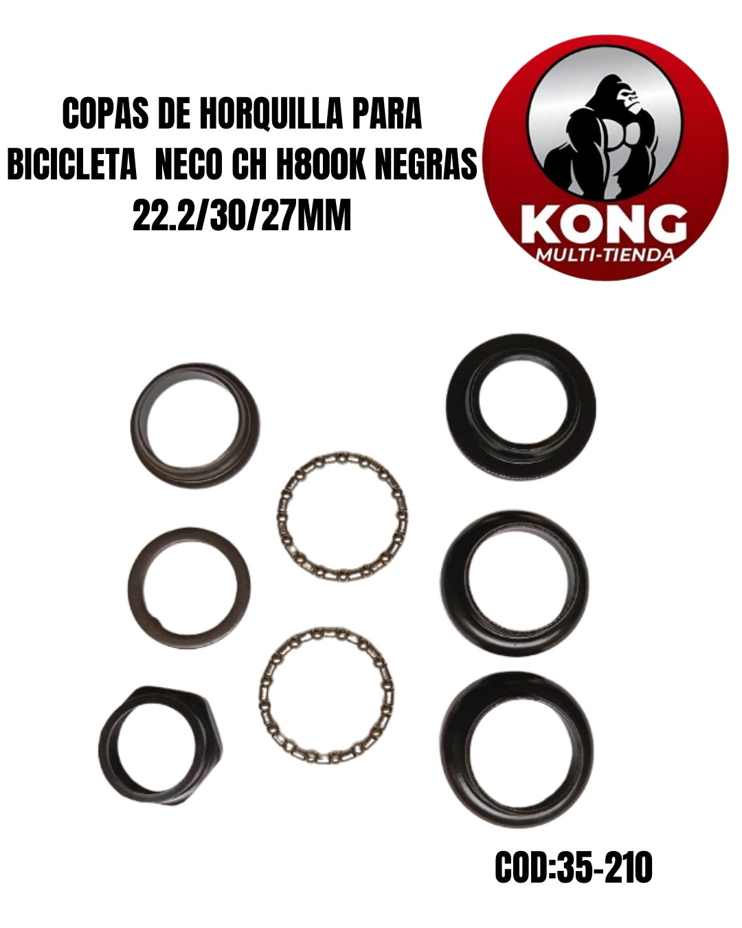 COPAS HORQ.NECO CH. H800K 8PCS NEGRAS 22.23027MM - Imagen principal
