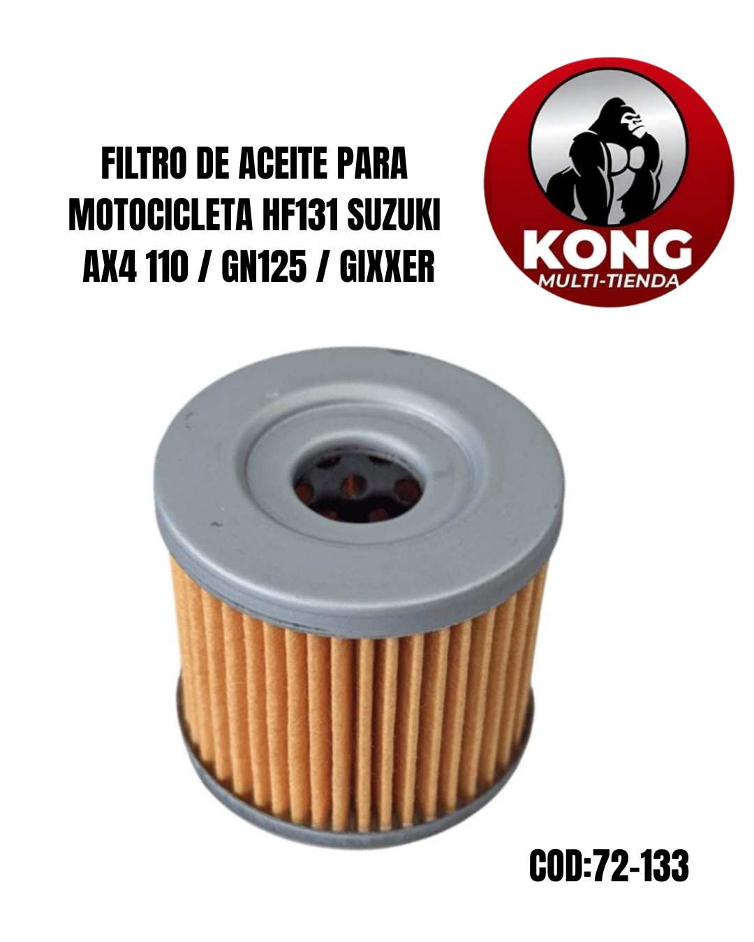 FILTRO DE ACEITE HF131 SUZUKI AX4 110  GN125  GIXXER - Imagen principal