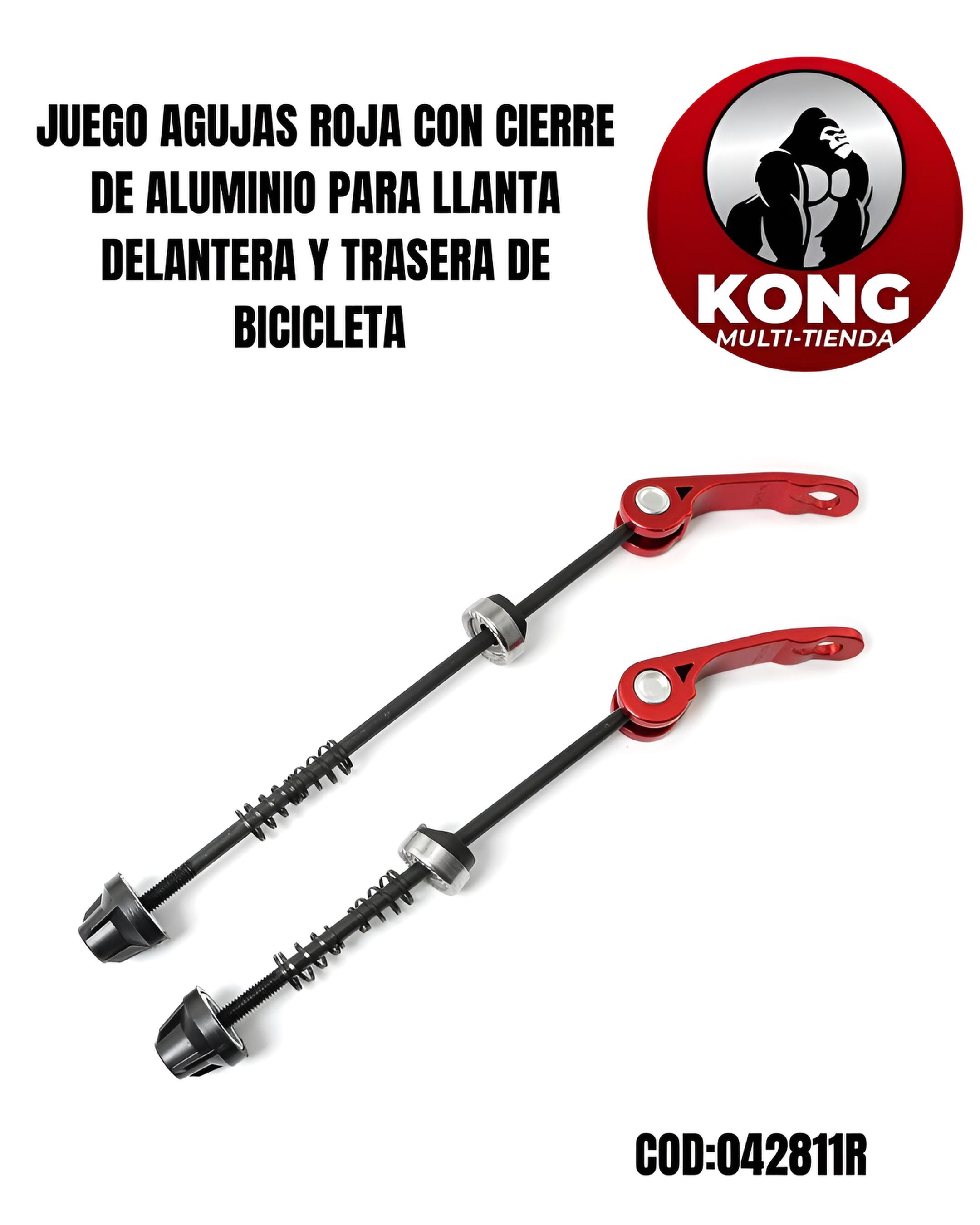 JUEGO DE AGUJAS CIERRE ALUMINIO ROJO - Imagen principal