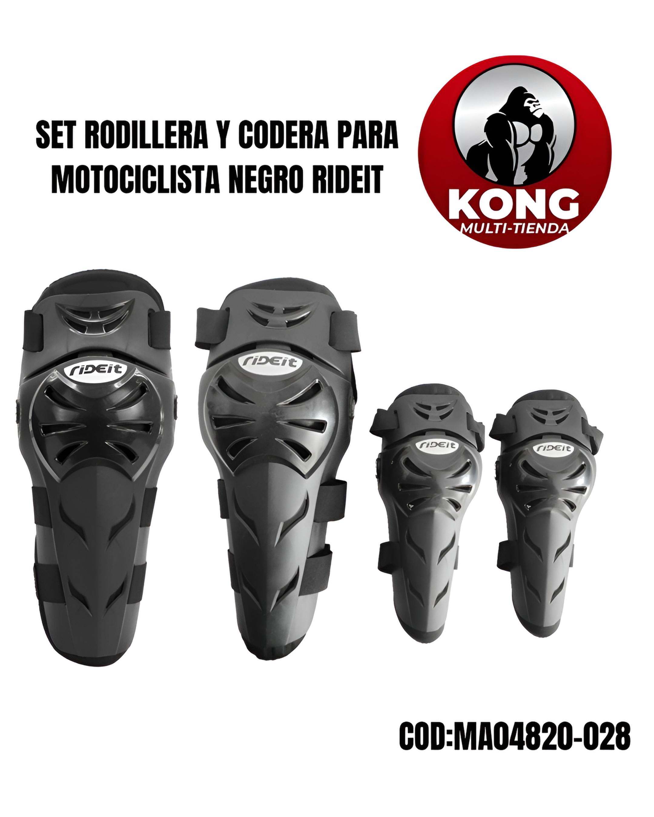 SET RODILLERA CODERA MOTOCICLISTA NEGRO RIDEIT - Imagen principal